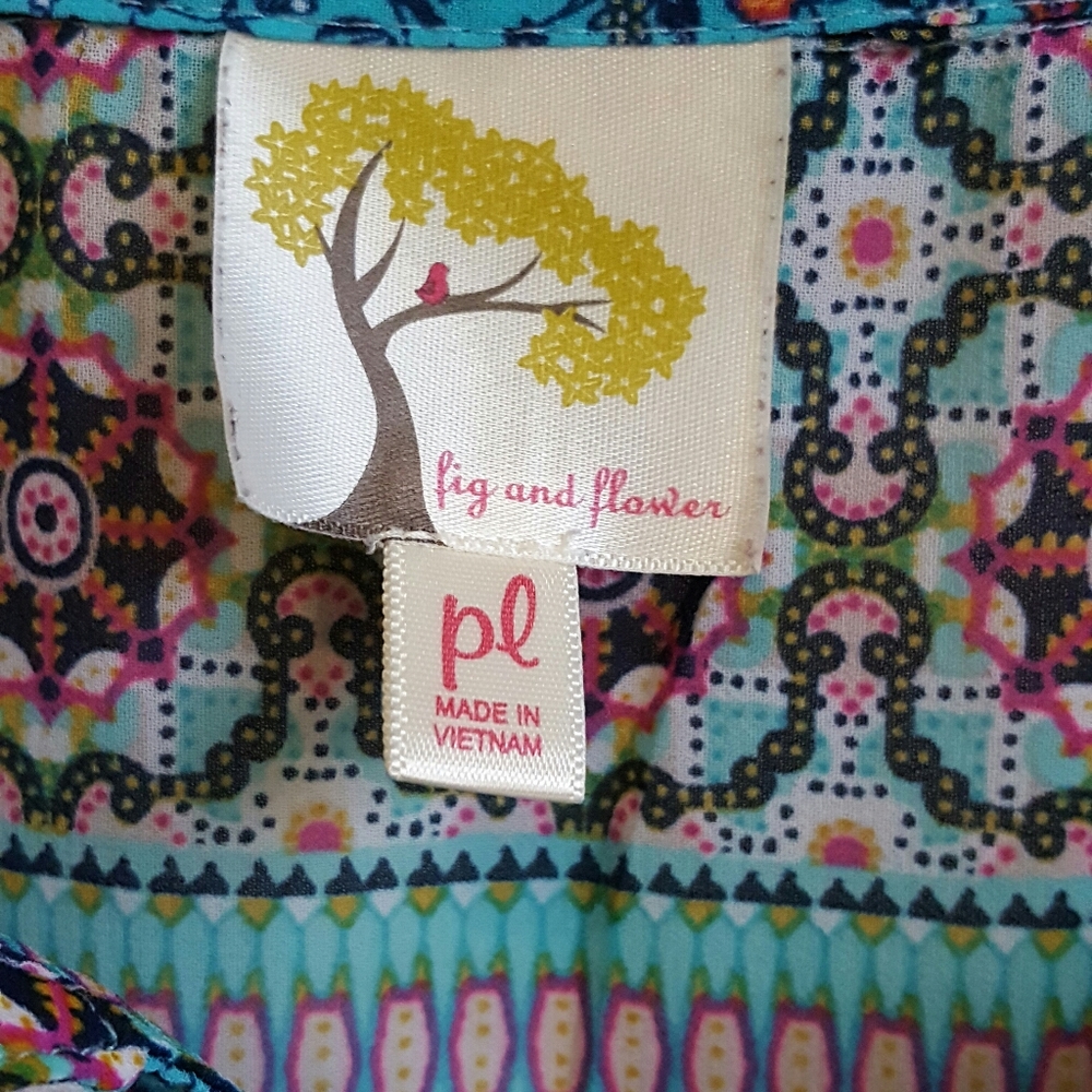 Anthropologie Fig and Flower Tunic Top L - Picture 3 of 4